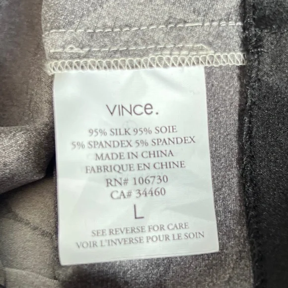 NWT Vince Fog Silk Stretch Scoop Neck Wiggle Dress Large $295 All Occasion